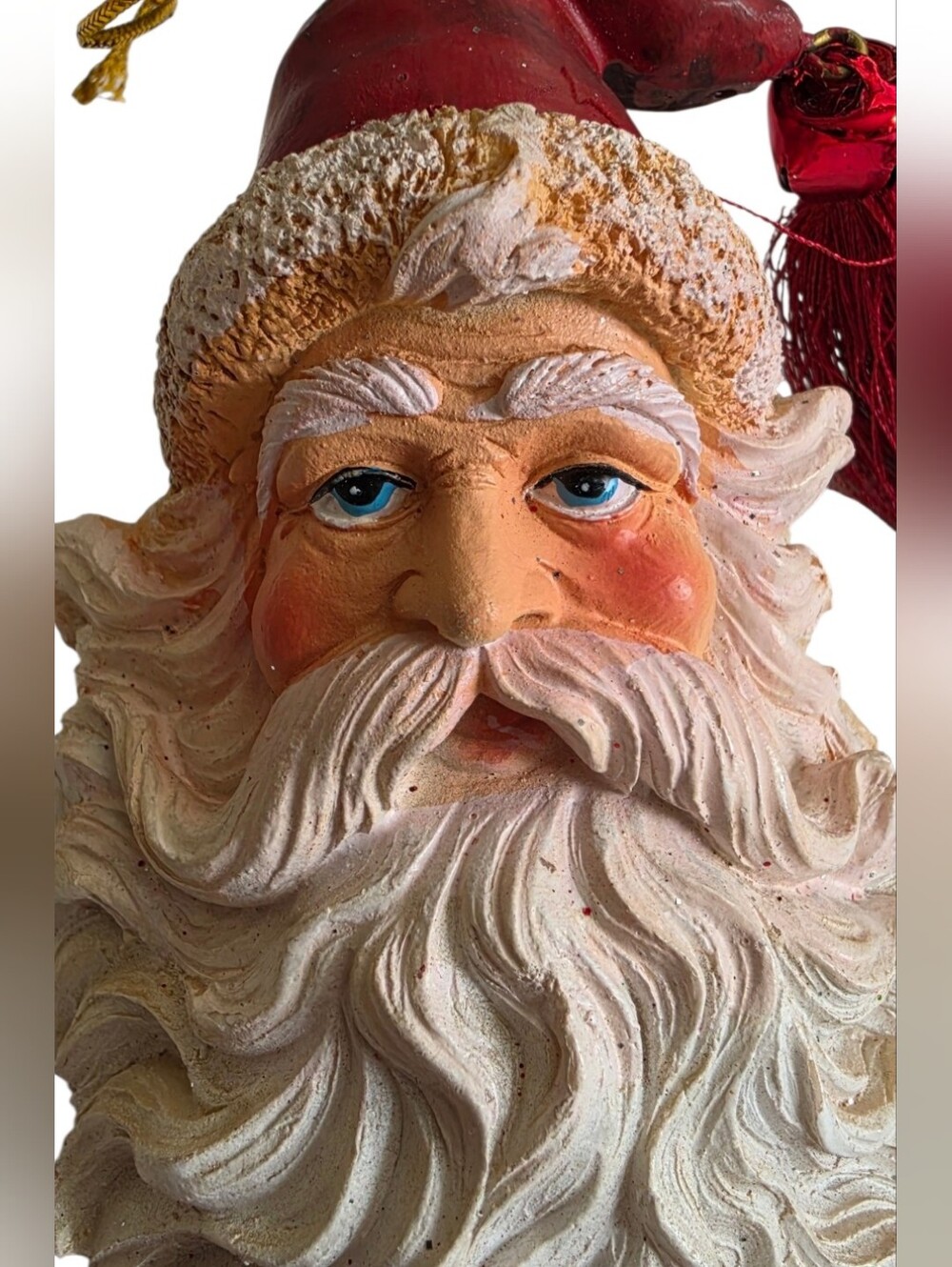 Old World Santa Face Christmas Ornament 6" Victorian Style Tassel Holiday Decor - Picture 4 of 4